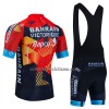 Completo Maglia + Pantaloncino con bretelle 2023 Bahrain Victorious Manica Corta Rosso Nero
